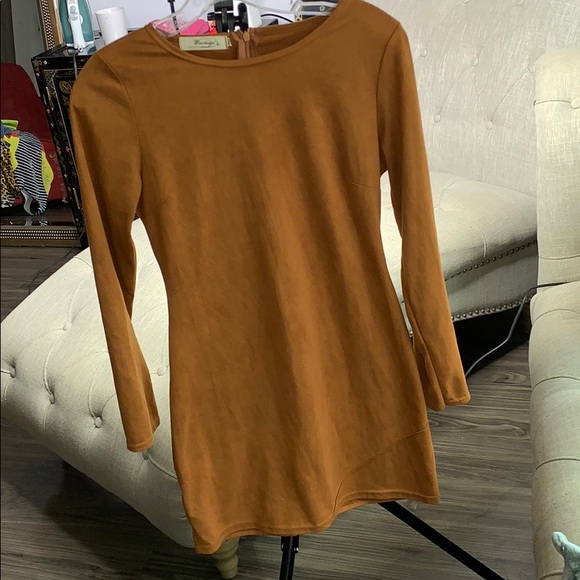 Suede mustard dress - Picture 4 of 4